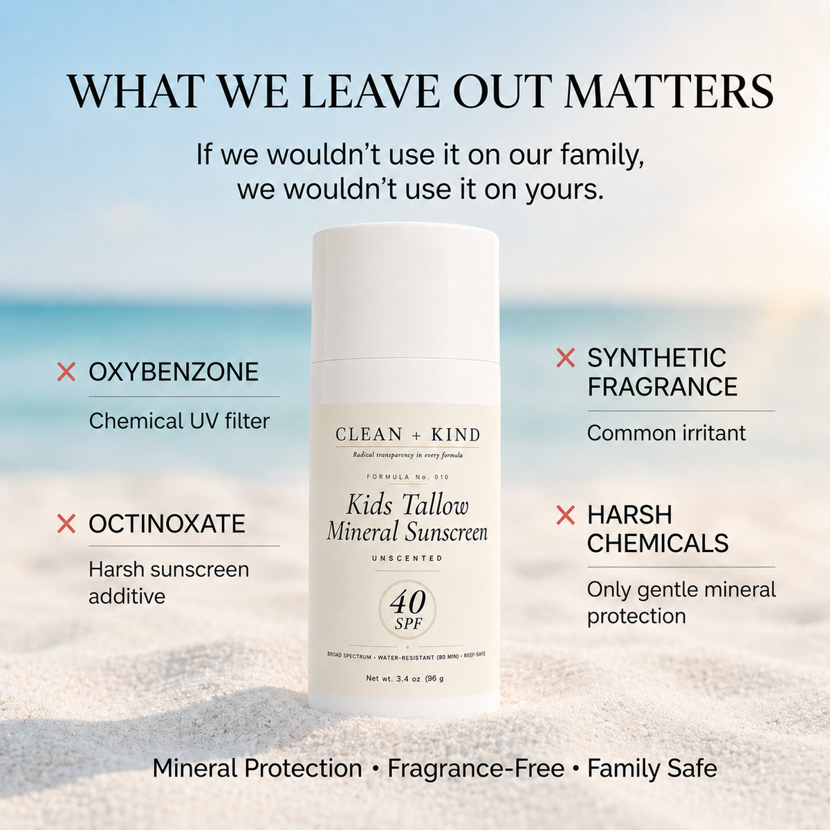 Kids Mineral Sunscreen SPF 40 for Sensitive Skin