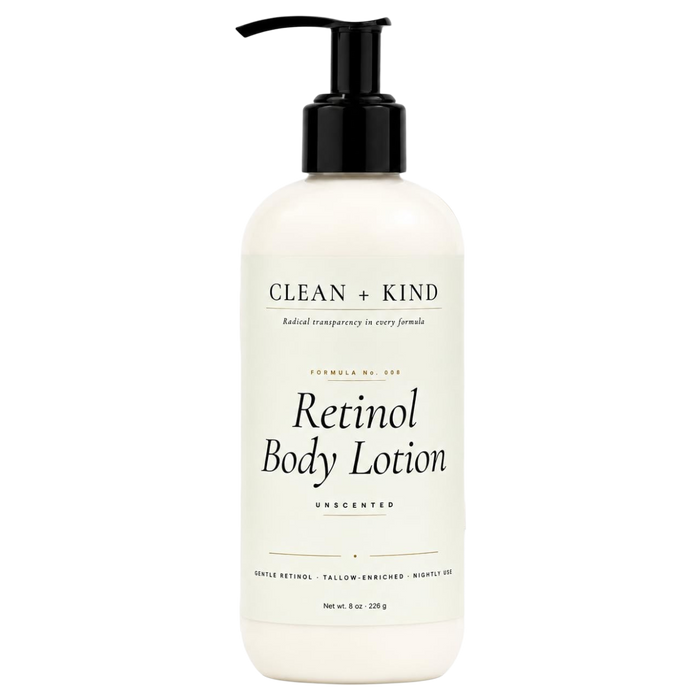 Retinol Body Lotion, 8 oz — Grass-Fed Tallow, Niacinamide, Shea, Jojoba, & Hyaluronic Acid